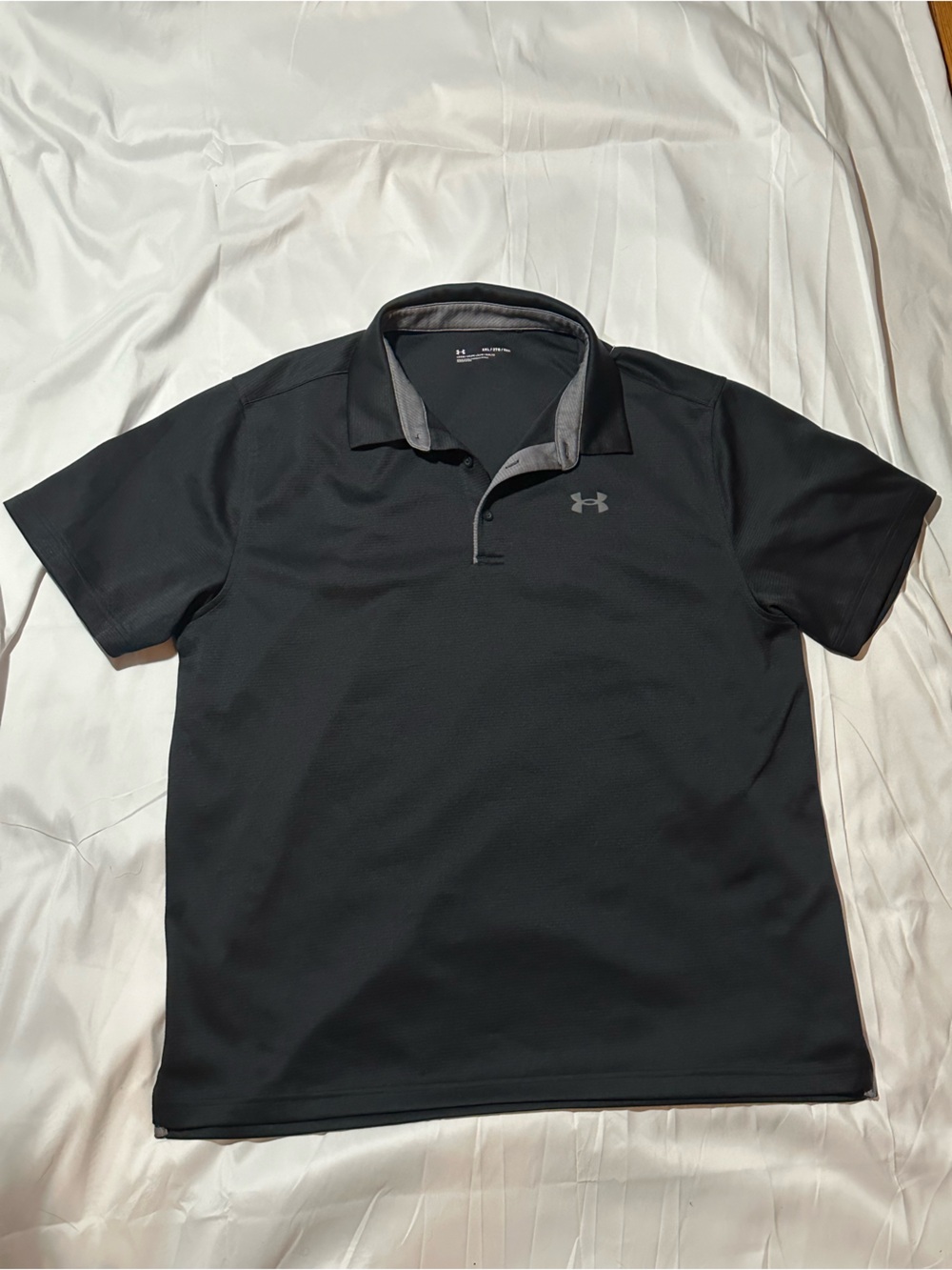 Under Armour Black Men’s Short-Sleeve Polo with Grey Trim